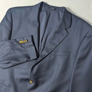 Lauren Ralph Lauren Blazer Mens 46L Navy Blue 100% Wool Gold Button Coat